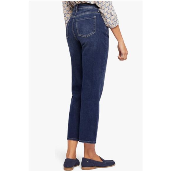 NYDJ Womens Straight Ankle Jeans 8 Blue Wonderland Relaxed Square Pockets NWT - Picture 3 of 16
